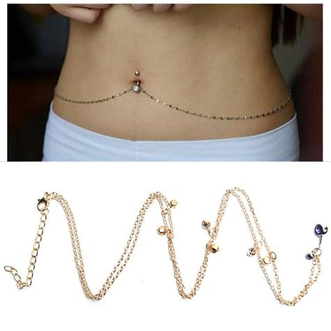 belly piercing waist chain